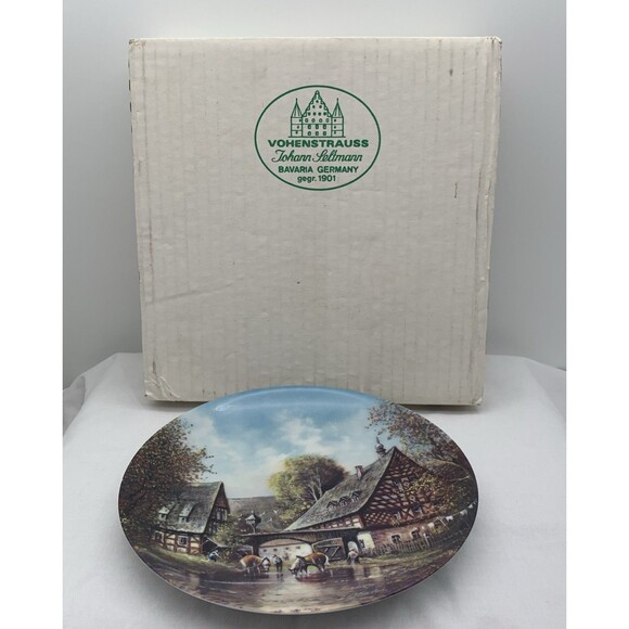 At The Horse Trough Collector Plate COA & Box 1991 Helmut Glossl Artist Germany - Picture 10 of 12